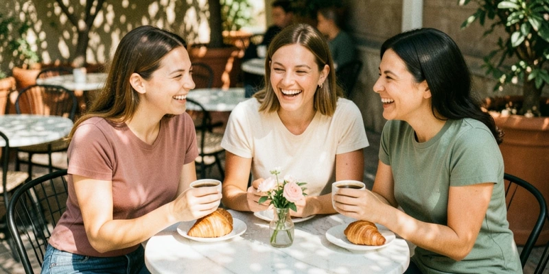 Frontansicht eines T-Shirt-BHs mit gerundet geformten Cups, beide Träger vollständig sichtbar, auf einem Untergrund liegend – deutlich erkennbare flache, runde Cup-Spitze im Gegensatz zu einer kegelförmigen Variante daneben