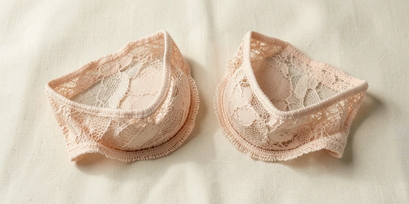 Nahaufnahme zweier BH-Unterbrustbänder im Vergleich – links gestanzte Spitze mit rauer Kante, rechts elastisch gewebte Spitze mit eingebundener Kante, beide von der Innenseite fotografiert