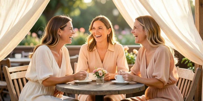 Seitenansicht einer Brust mit selbstklebendem Silikon-Cup, der vollständig anliegt und von vorne nicht sichtbar ist – kein Träger, kein Band, nur der Cup auf der Haut